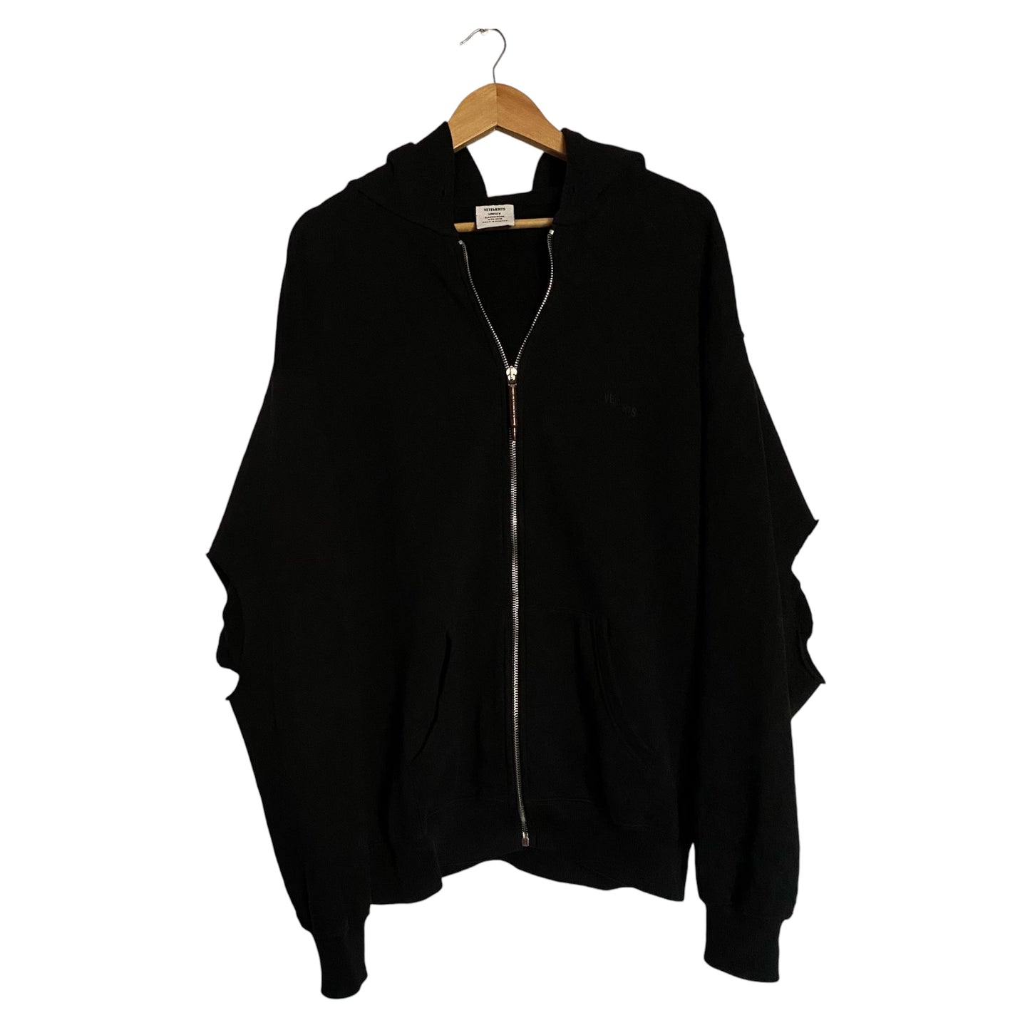 Vetements Bullet Elbow Cut hoodie SS18