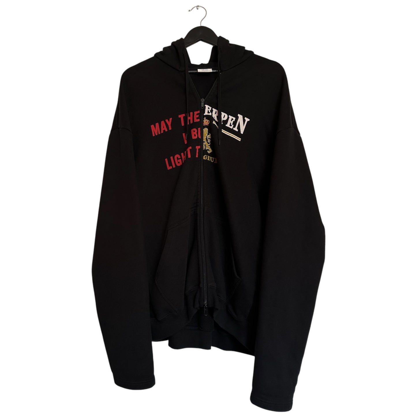 Vetements May The Bridges I Burn Light The Way Antwerpen Zip Up Hoodie AW17