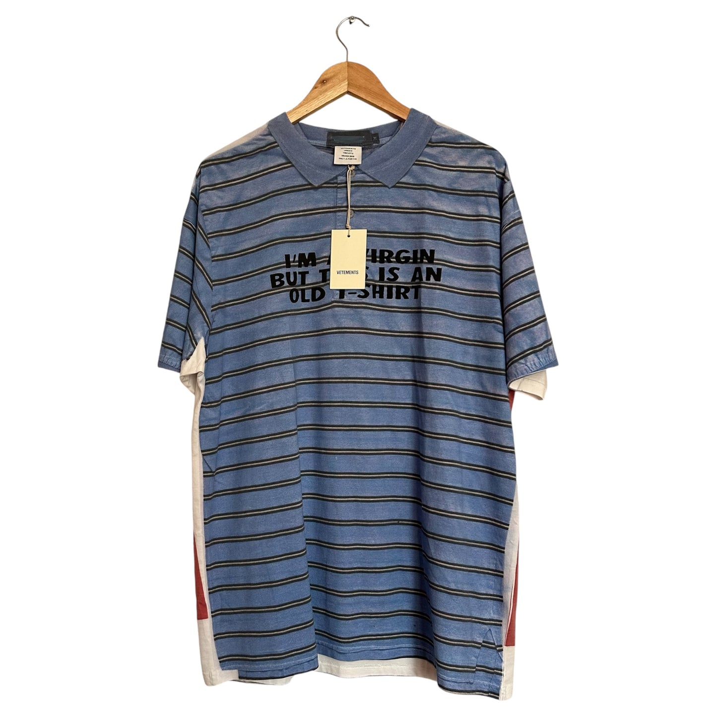 Vetements RUNWAY “I’m Virgin But This Is An Old T-Shirt” Tee AW18 TROMPE L'OEIL