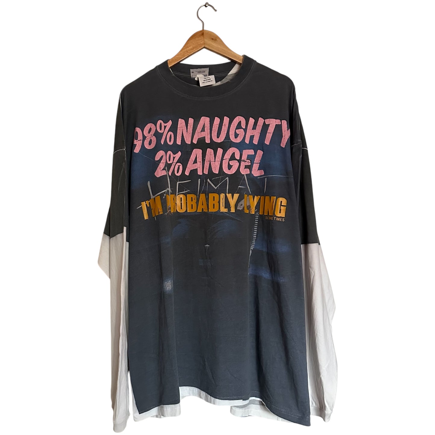 Vetements 98% Naughty 2% Angel Trompe L’oeil Longsleeve Tee AW18