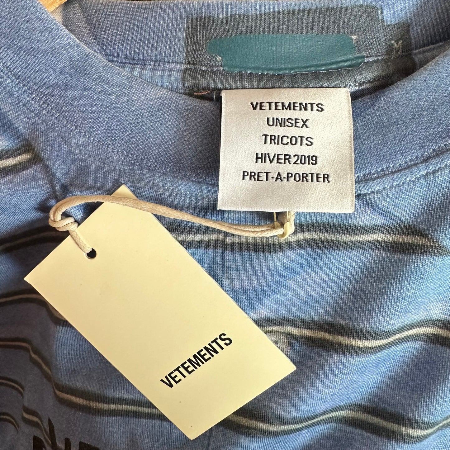 Vetements RUNWAY “I’m Virgin But This Is An Old T-Shirt” Tee AW18 TROMPE L'OEIL
