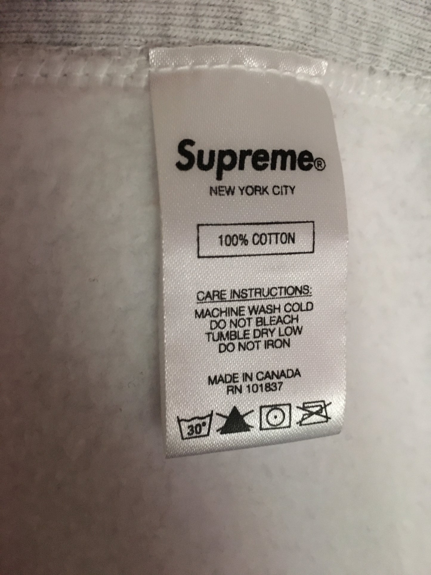 Supreme Boxlogo Crewneck Grey F/W 18
