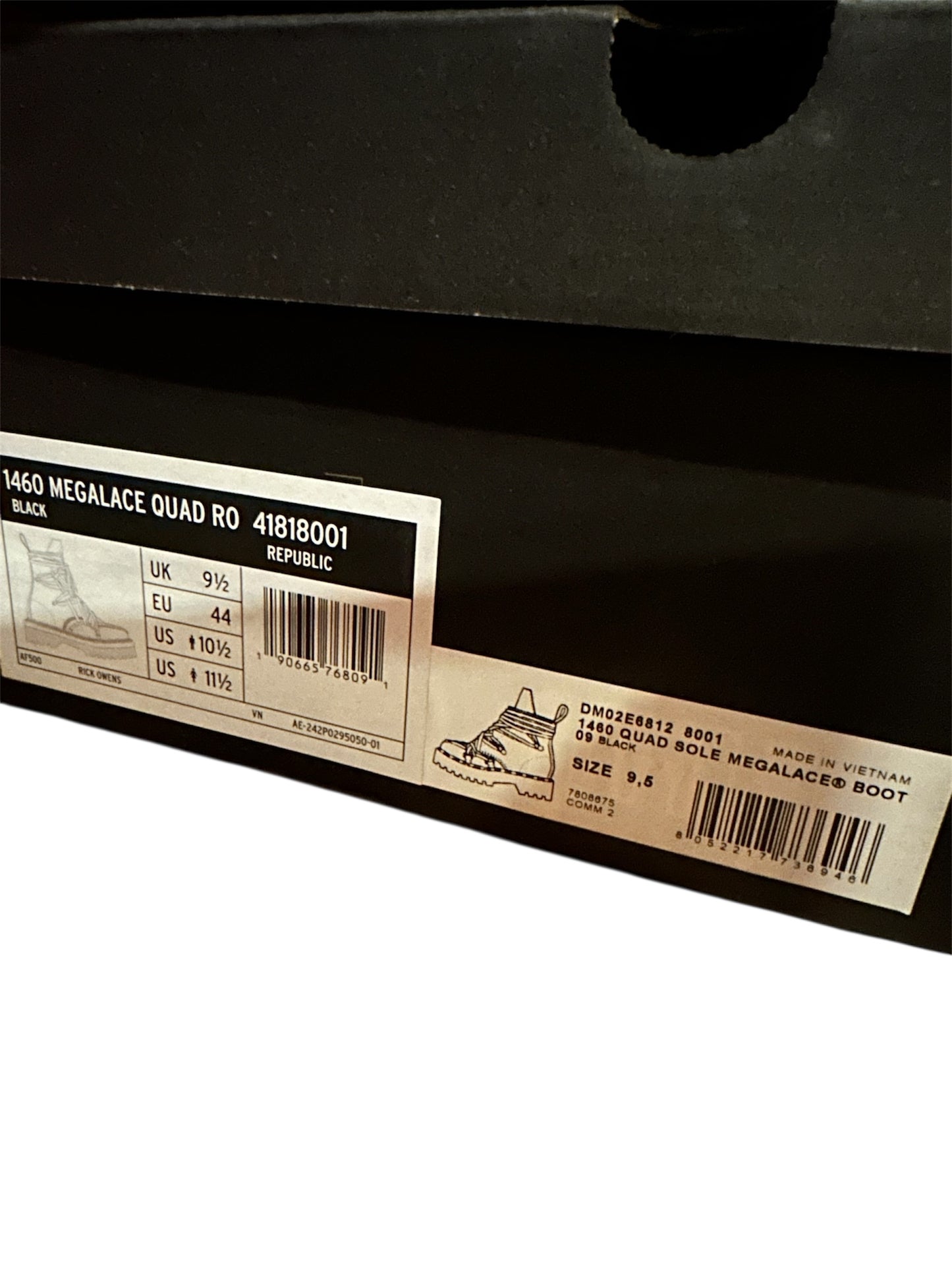 Rick Owens DRKSHDW Dr. Martens 1460 Quad Sole Mega Lace Boot