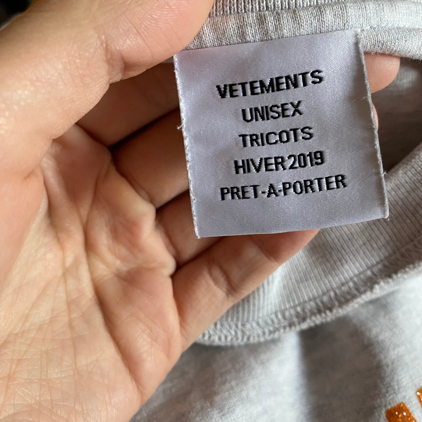 Vetements I'm Probably Lying My Boyfriend Is A VAMPIRE Inside Out Crewneck F/W 18