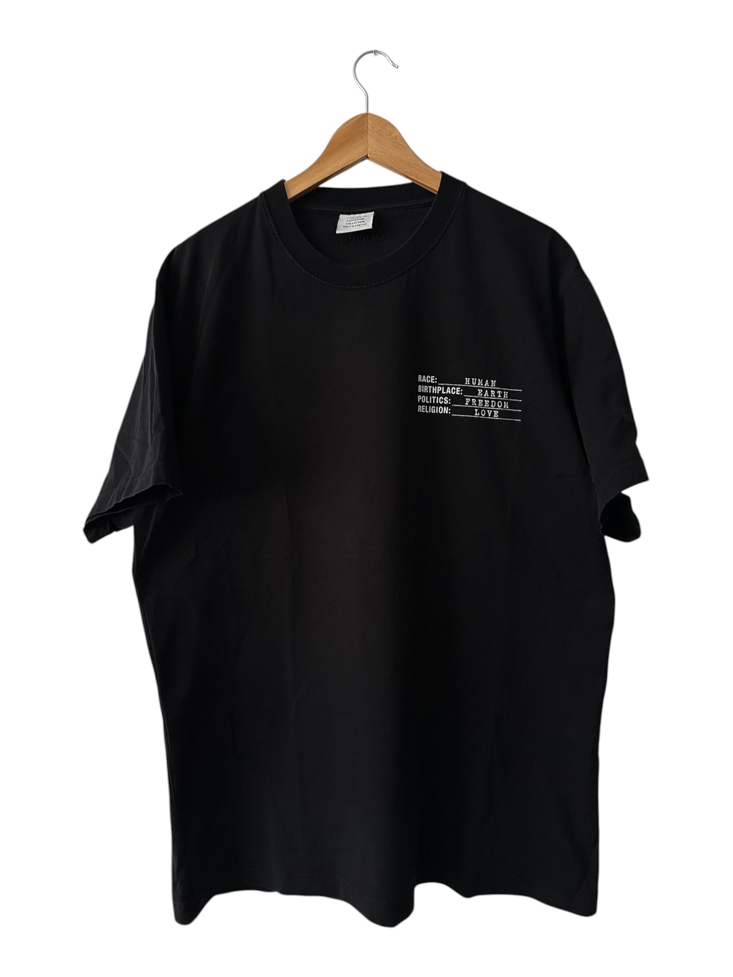 Vetements Human Identity Tee