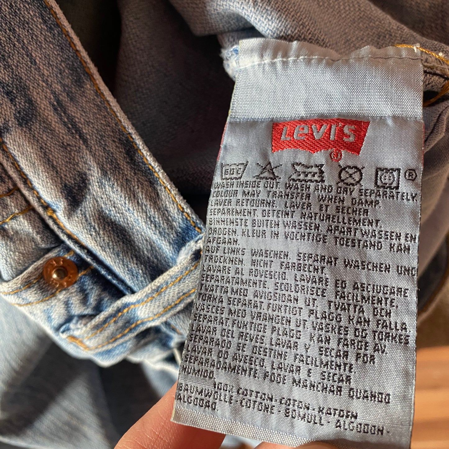 Levi’s 501 Washed Denim Jeans MADE IN USA