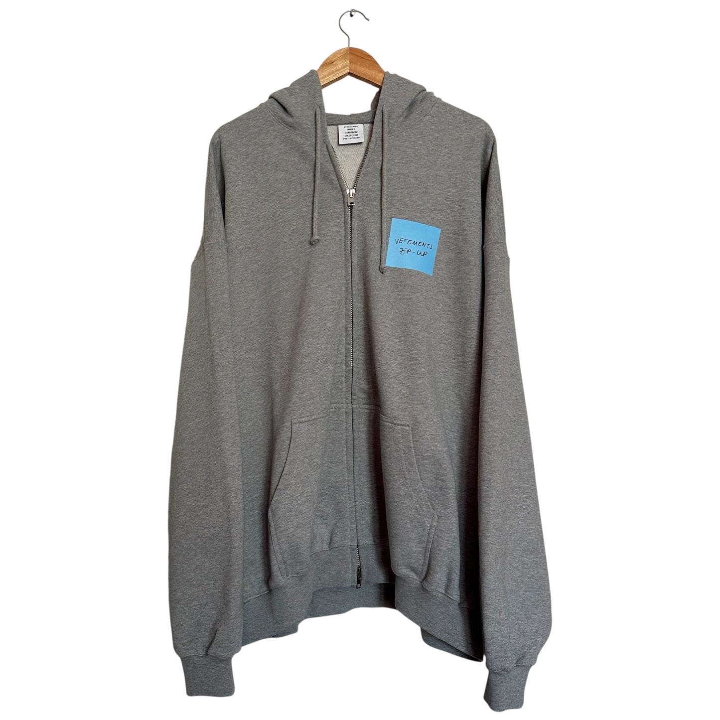 Vetements Sticker Note Zip Up Hoodie