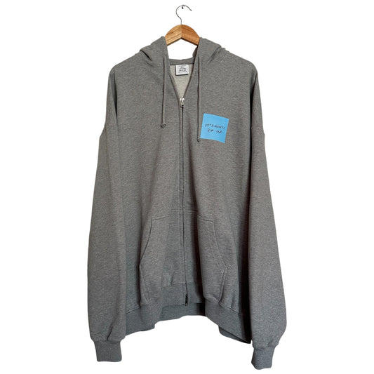 Vetements Sticker Note Zip Up Hoodie