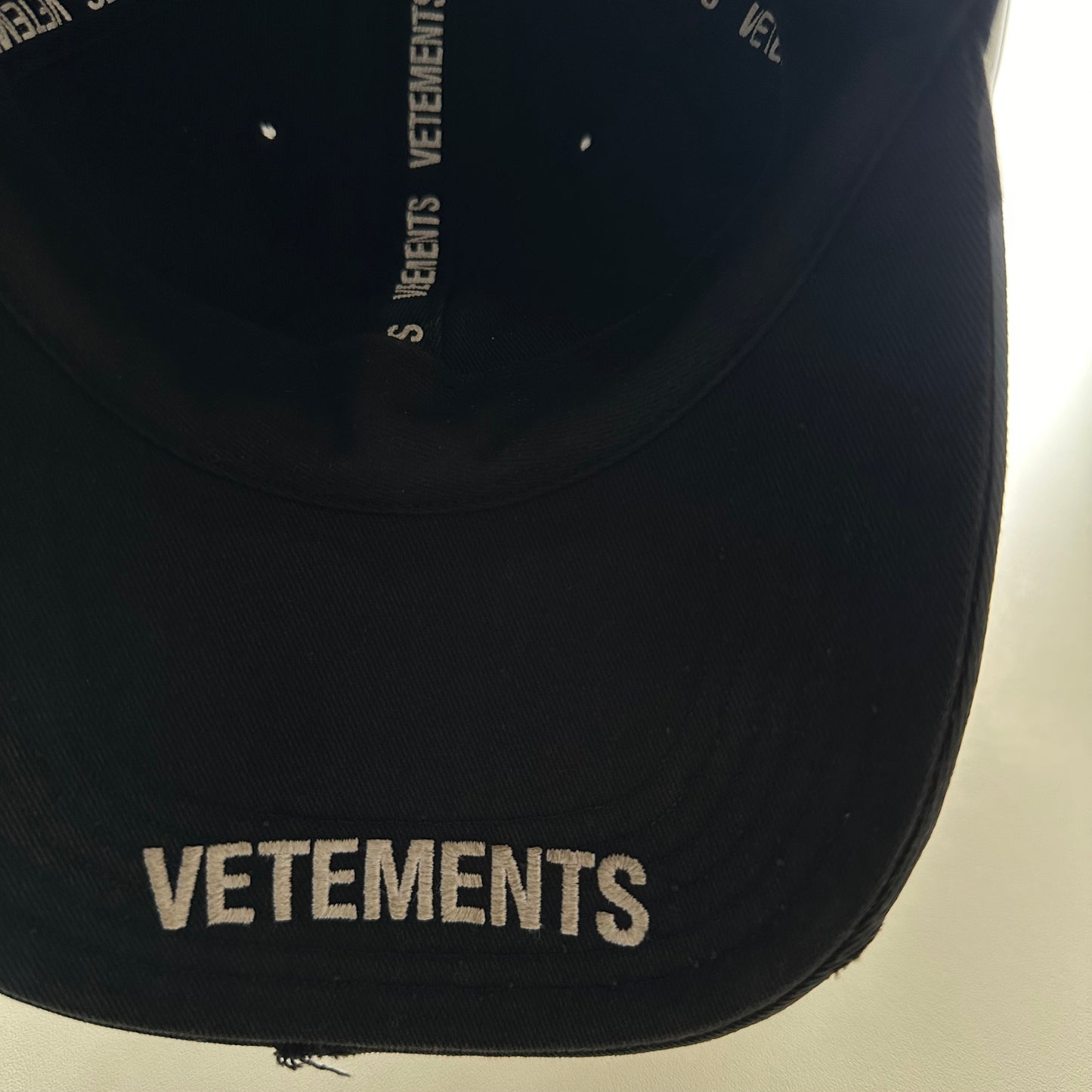 Vetements S/S 19 Distressed “Weekdays” Thursday Cap