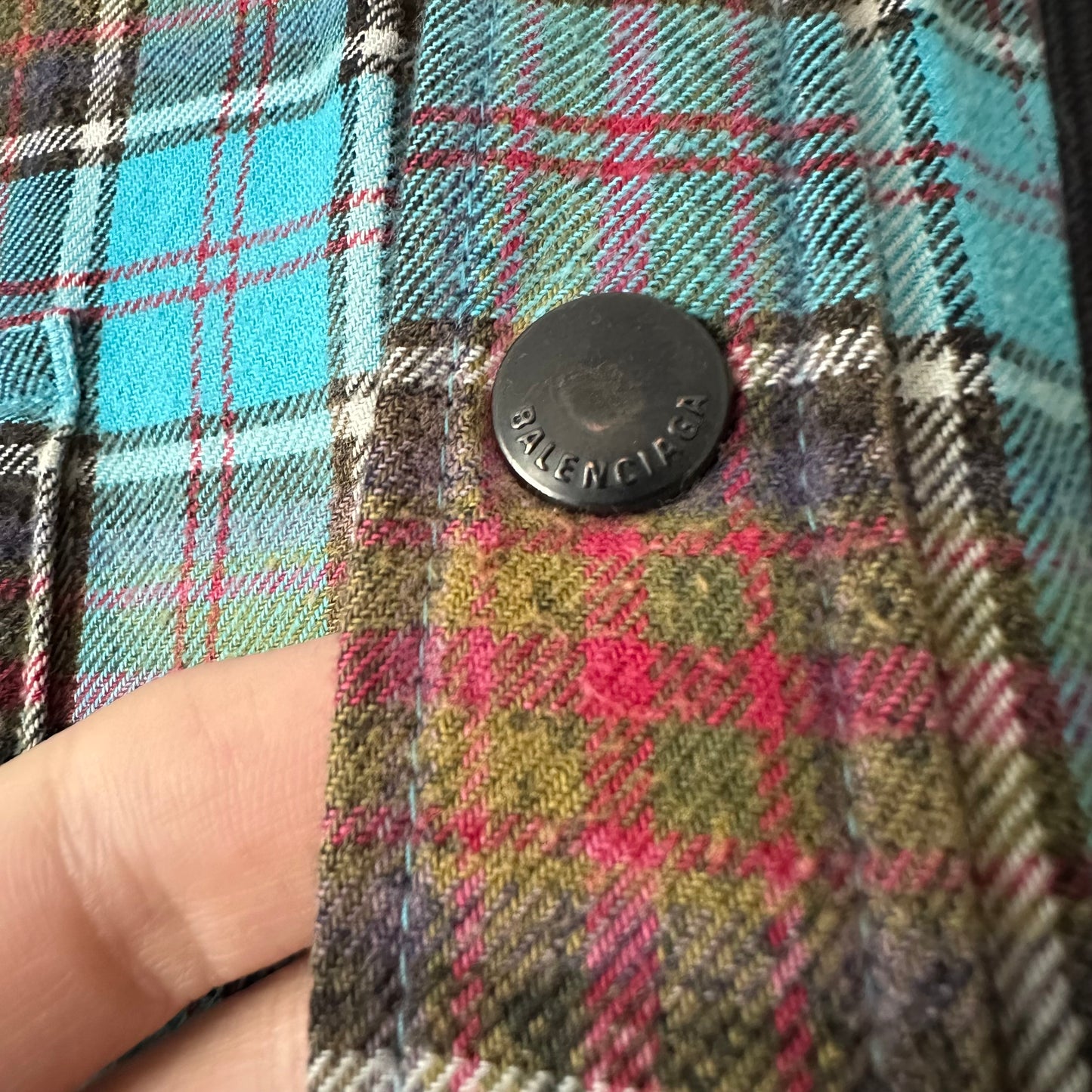 Balenciaga Bleached Plaid Flannel Hooded Shirt Jacket AW22 by Demna Gvasalia