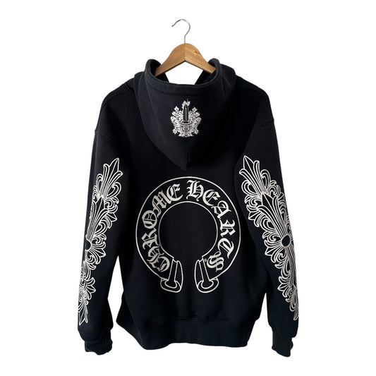 Vintage Chrome Hearts Thermal Horseshoe Floral Dagger Zip Up Hoodie