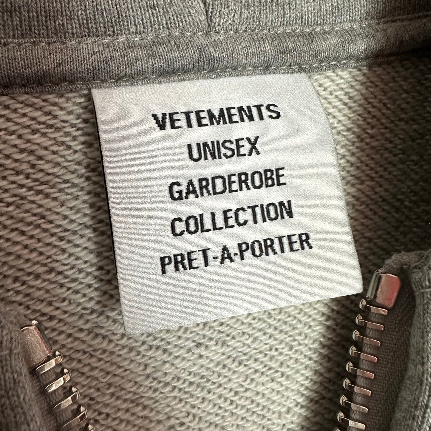 Vetements Sticker Note Zip Up Hoodie