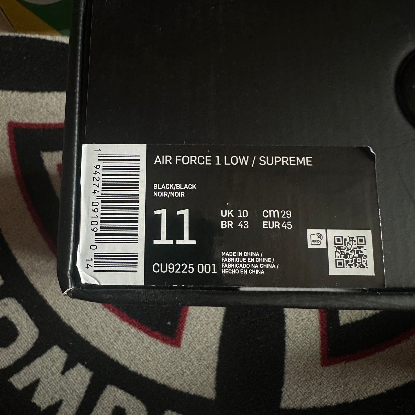 Supreme Nike Air Force Low Black