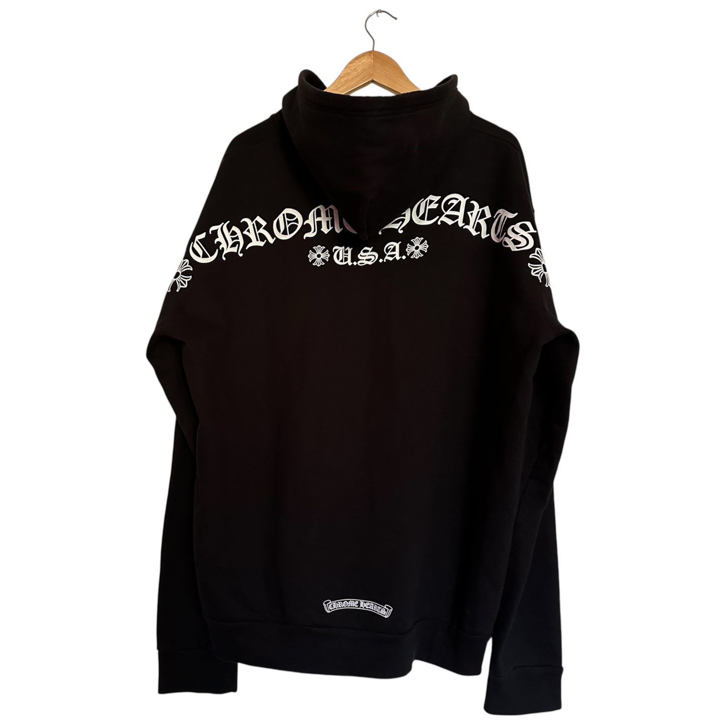 Chrome Hearts Zip Up T-Bar Shoulder Logo Hoodie