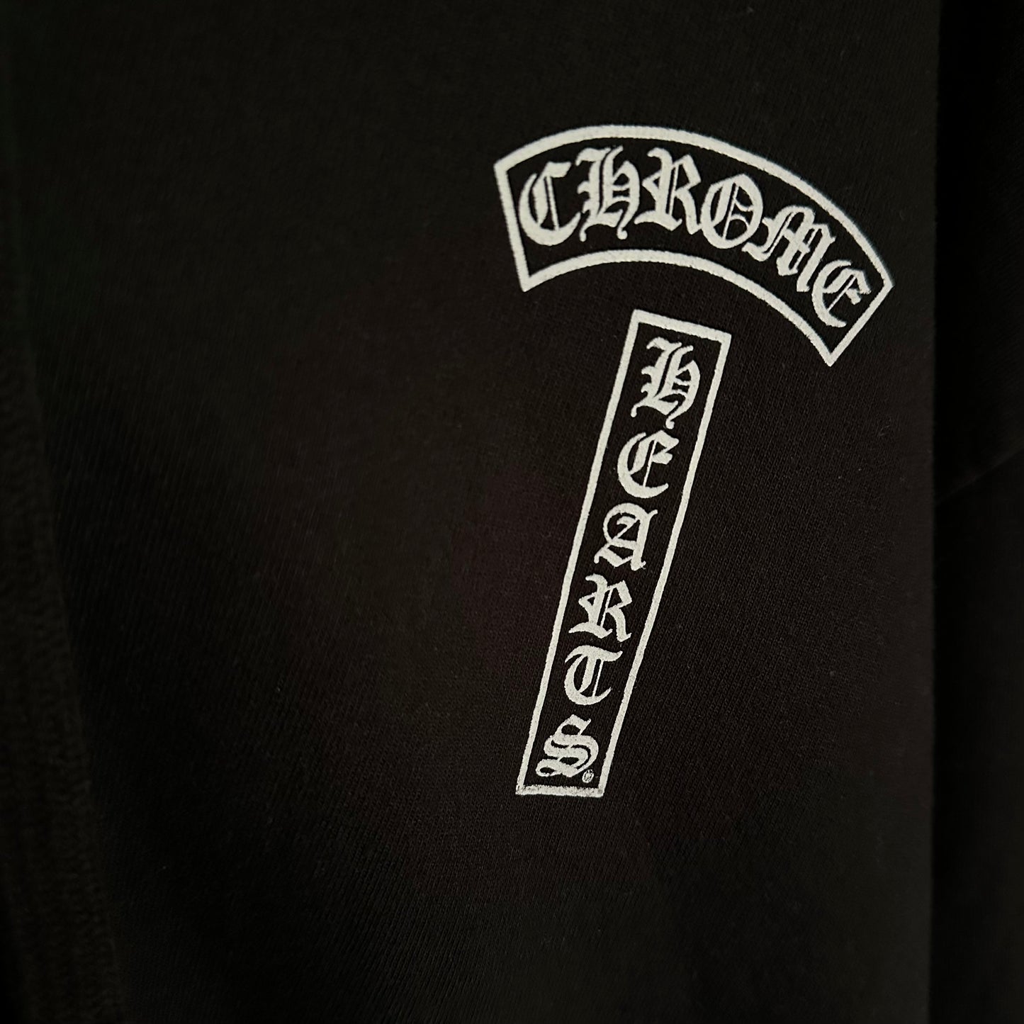 Chrome Hearts Zip Up T-Bar Shoulder Logo Hoodie