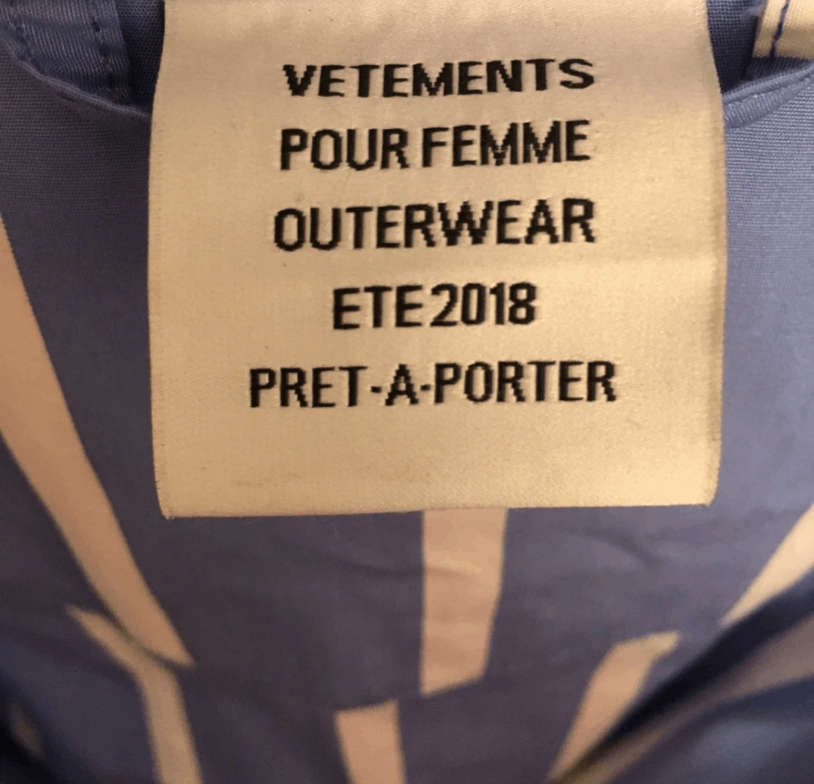 Vetements Stripe Puffa Shirt Jacket S/S 18