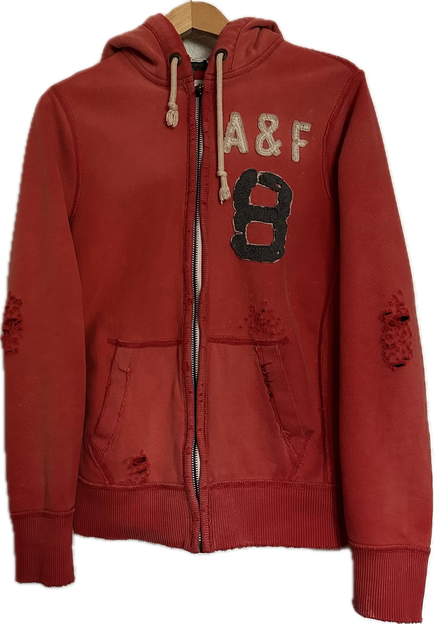 Abercrombie & Fitch Distressed Zip Up Hoodie