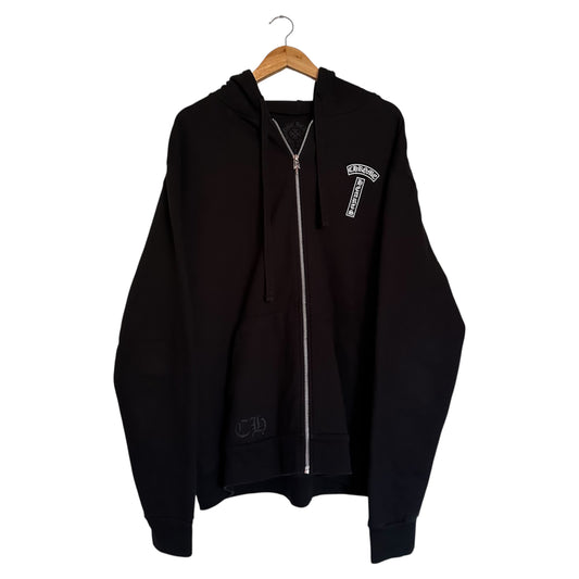 Chrome Hearts Zip Up T-Bar Shoulder Logo Hoodie