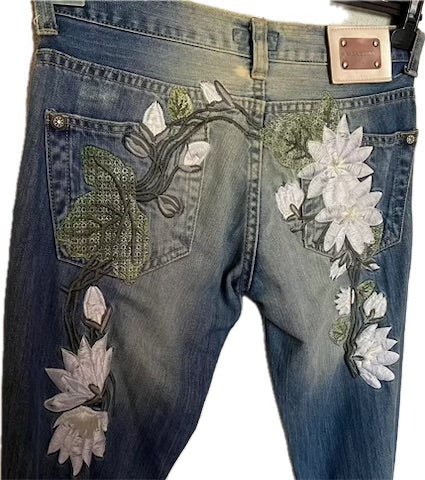 Dolce & Gabbana Flowers Denim Jeans