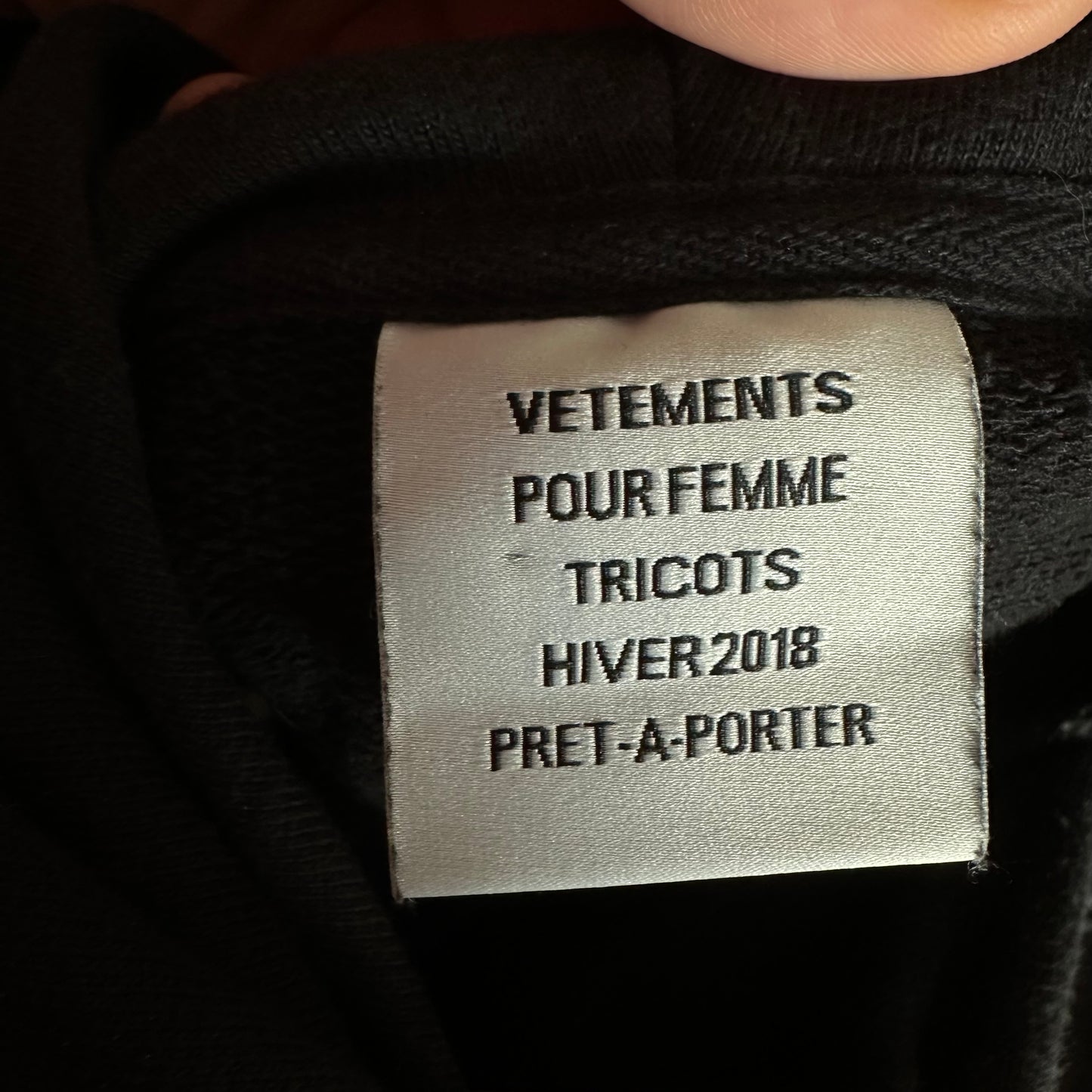 Vetements Sweater hoodie F/W 18