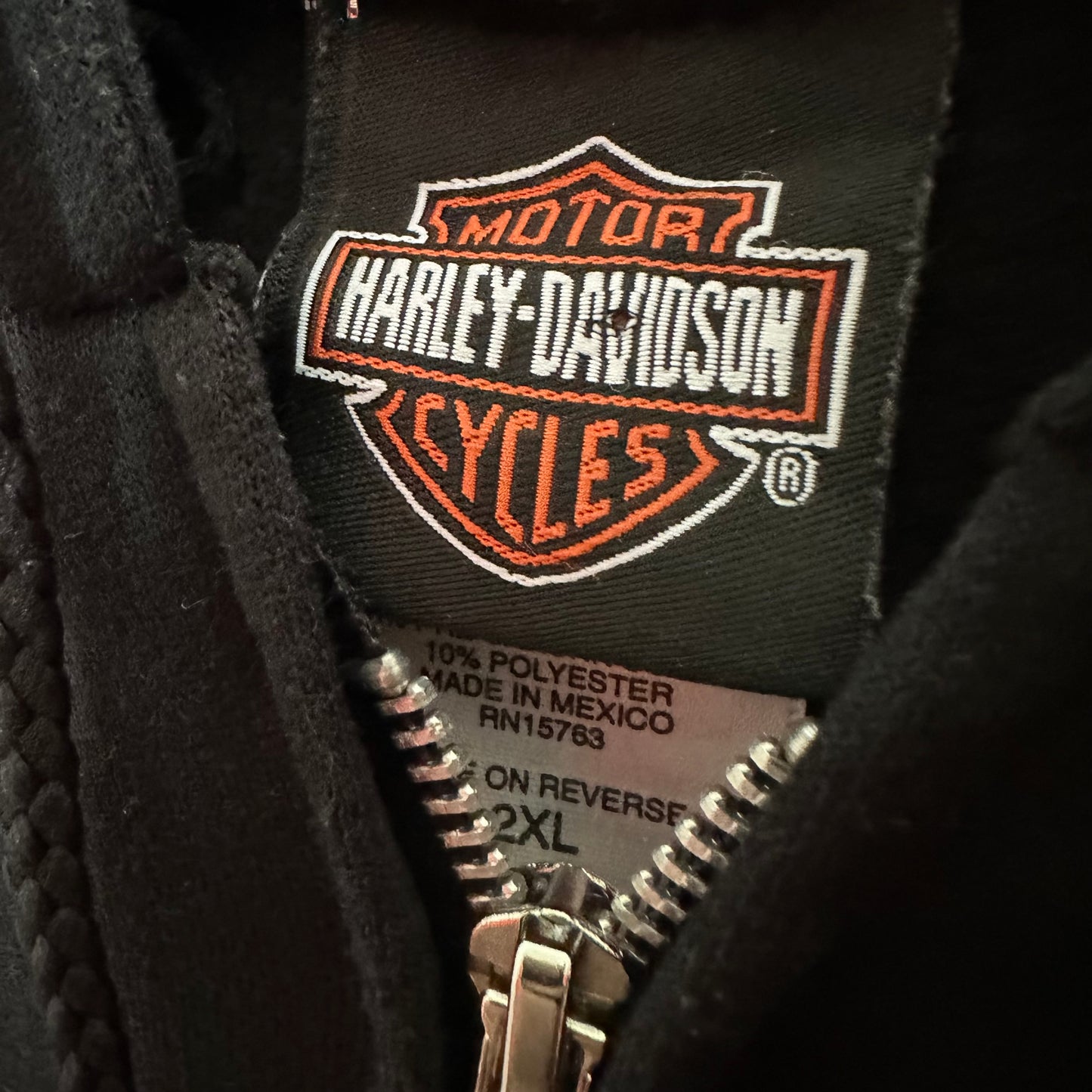 Vintage 00’ Harley Davidson Skull Logo Zip Up Hoodie