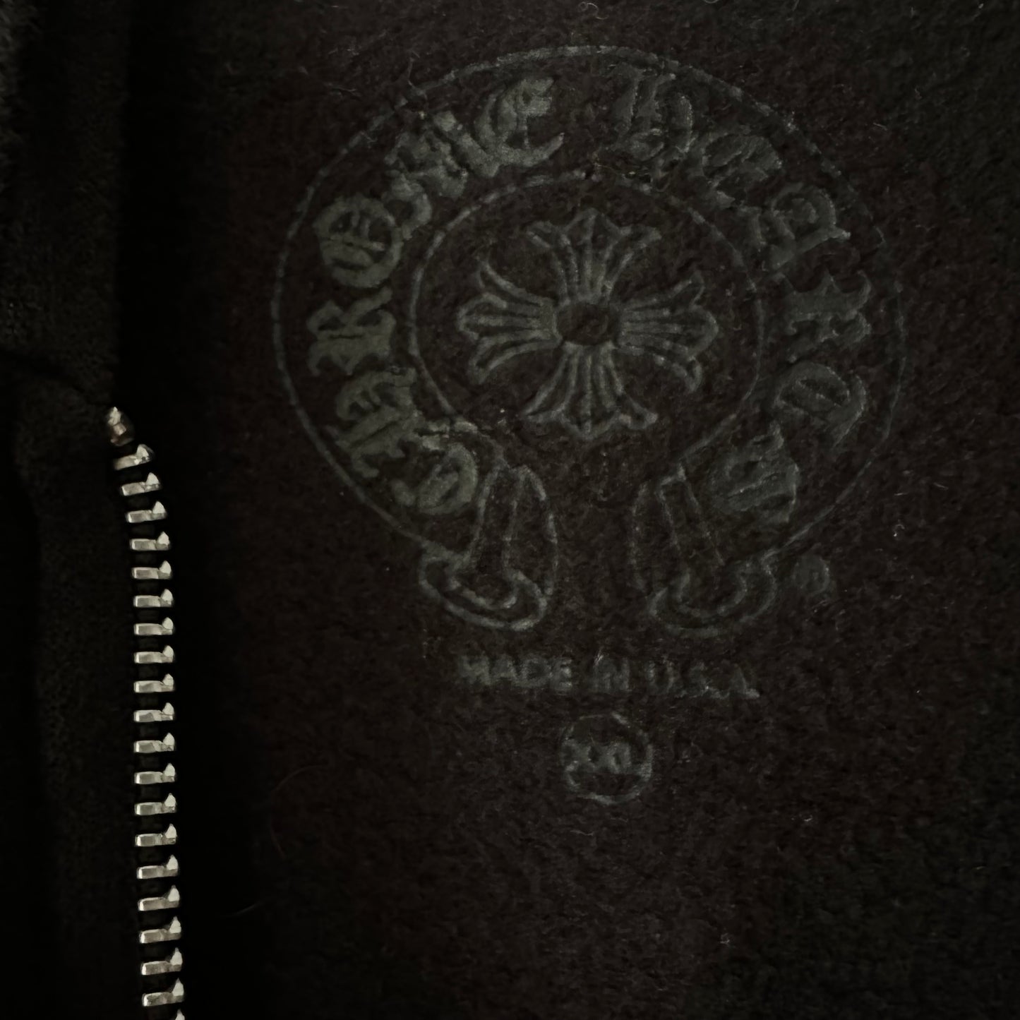 Chrome Hearts Vertical Logo Zip Up Hoodie