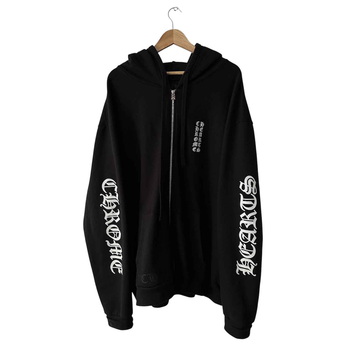 Chrome Hearts Vertical Logo Zip Up Hoodie