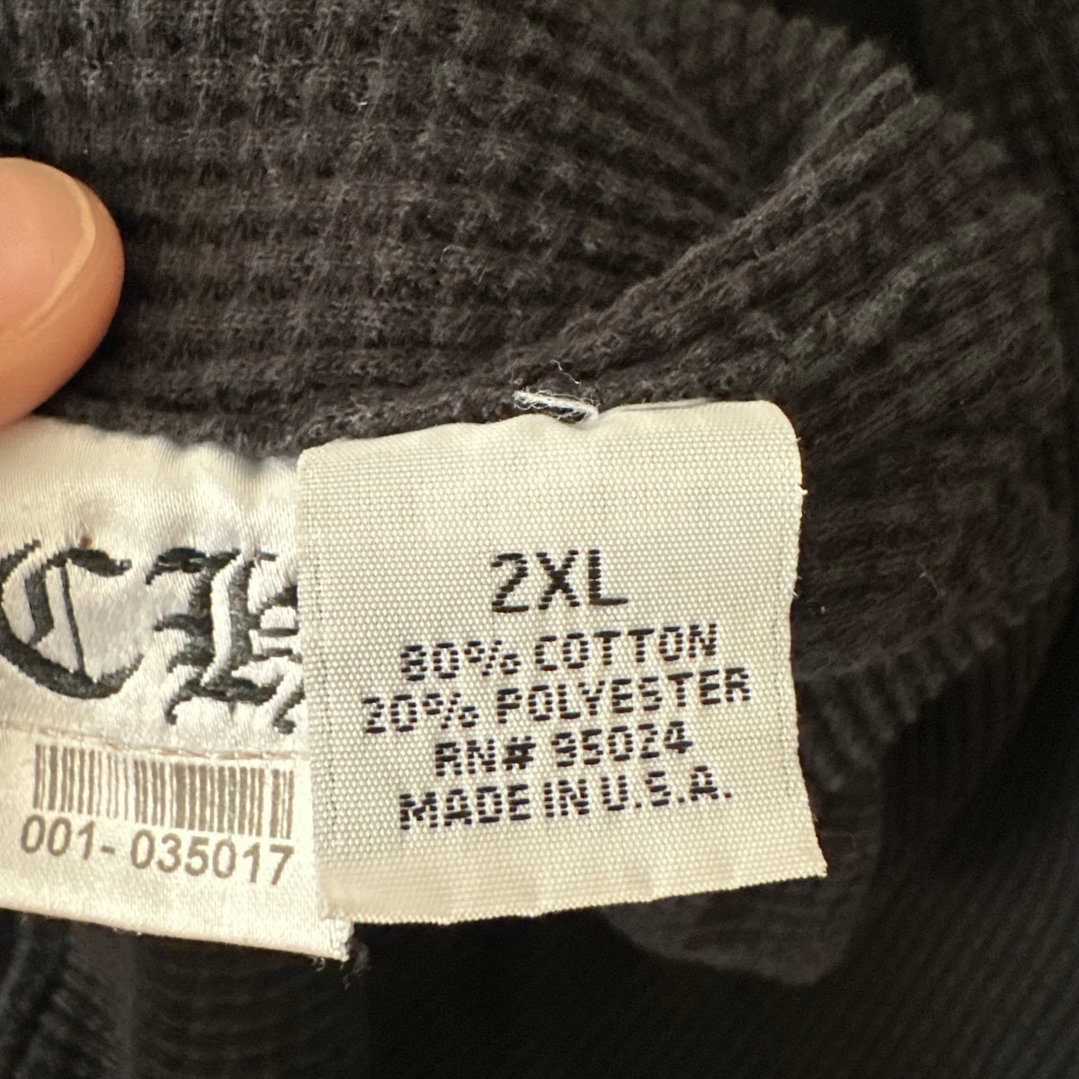 Vintage Chrome Hearts Thermal Horseshoe Fuck You Zip Up Hoodie