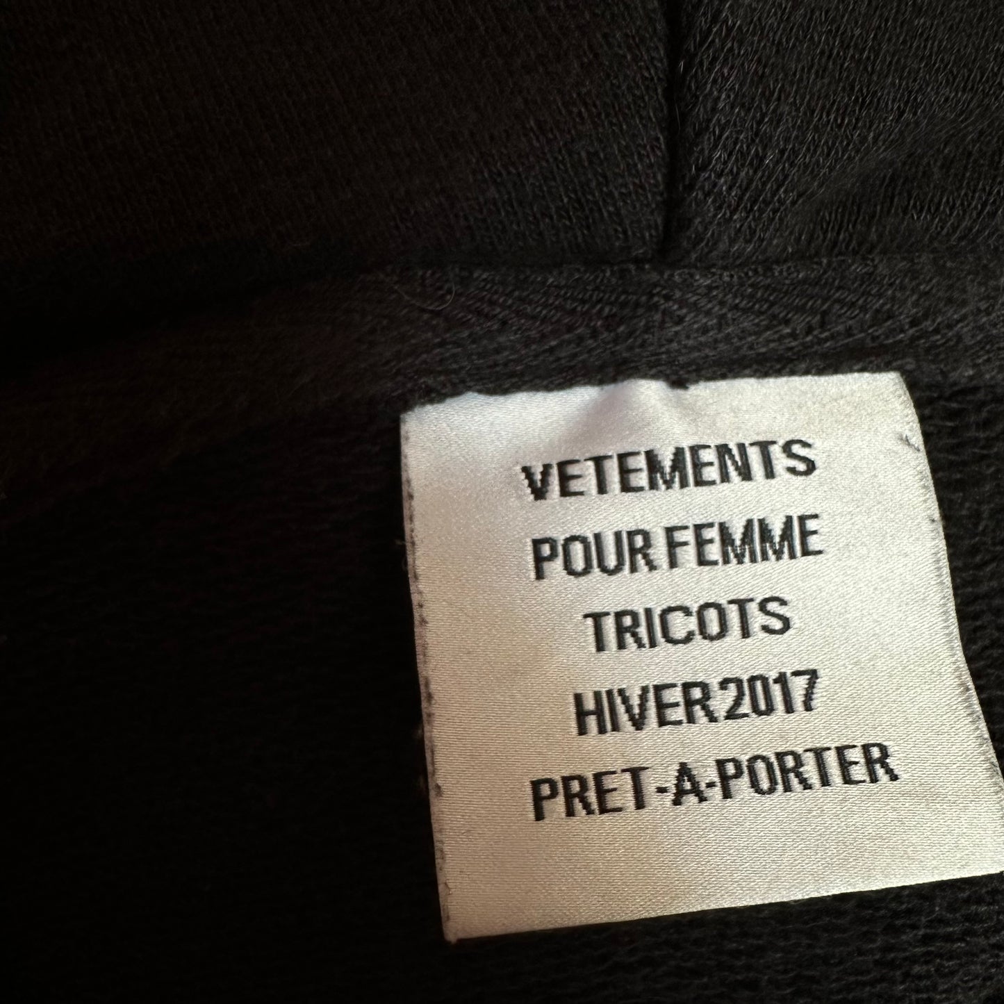 Vetements Shrunken Zip Up Hoodie F/W 17