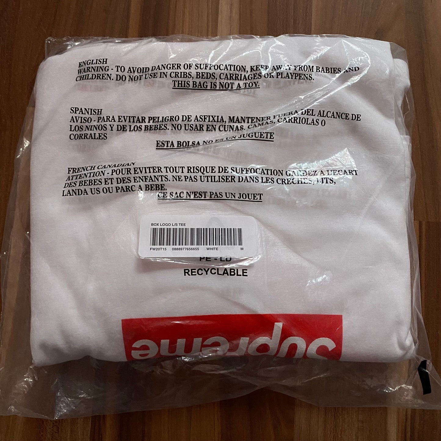 Supreme Box Logo L/S Tee White