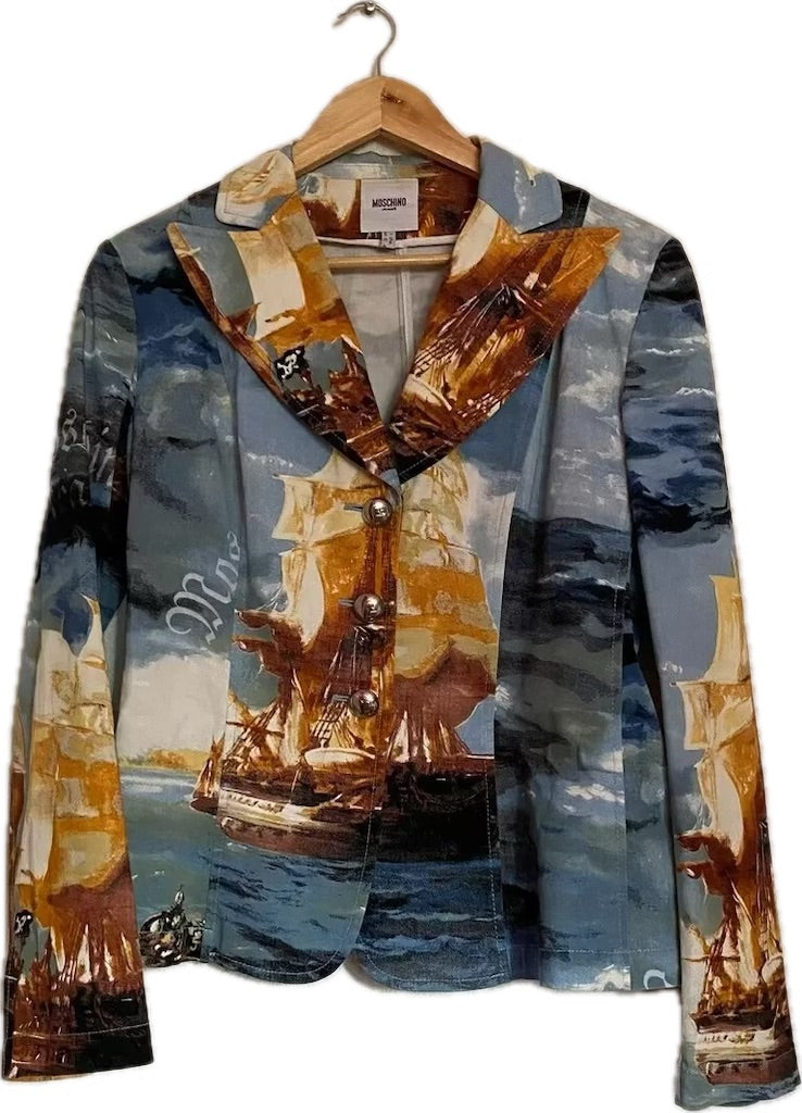 Moschino Jeans Blazer All Over Print