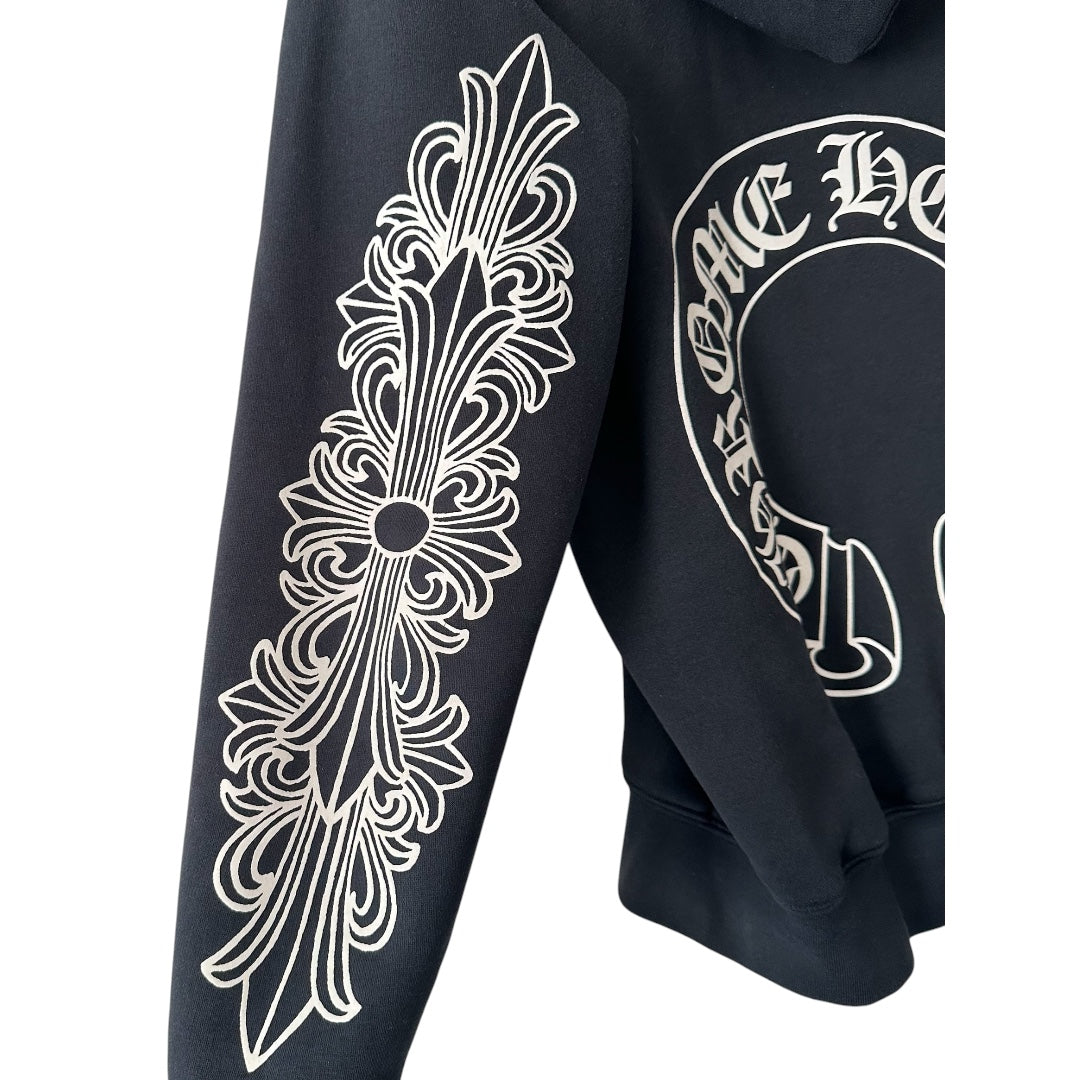 Vintage Chrome Hearts Thermal Horseshoe Floral Dagger Zip Up Hoodie