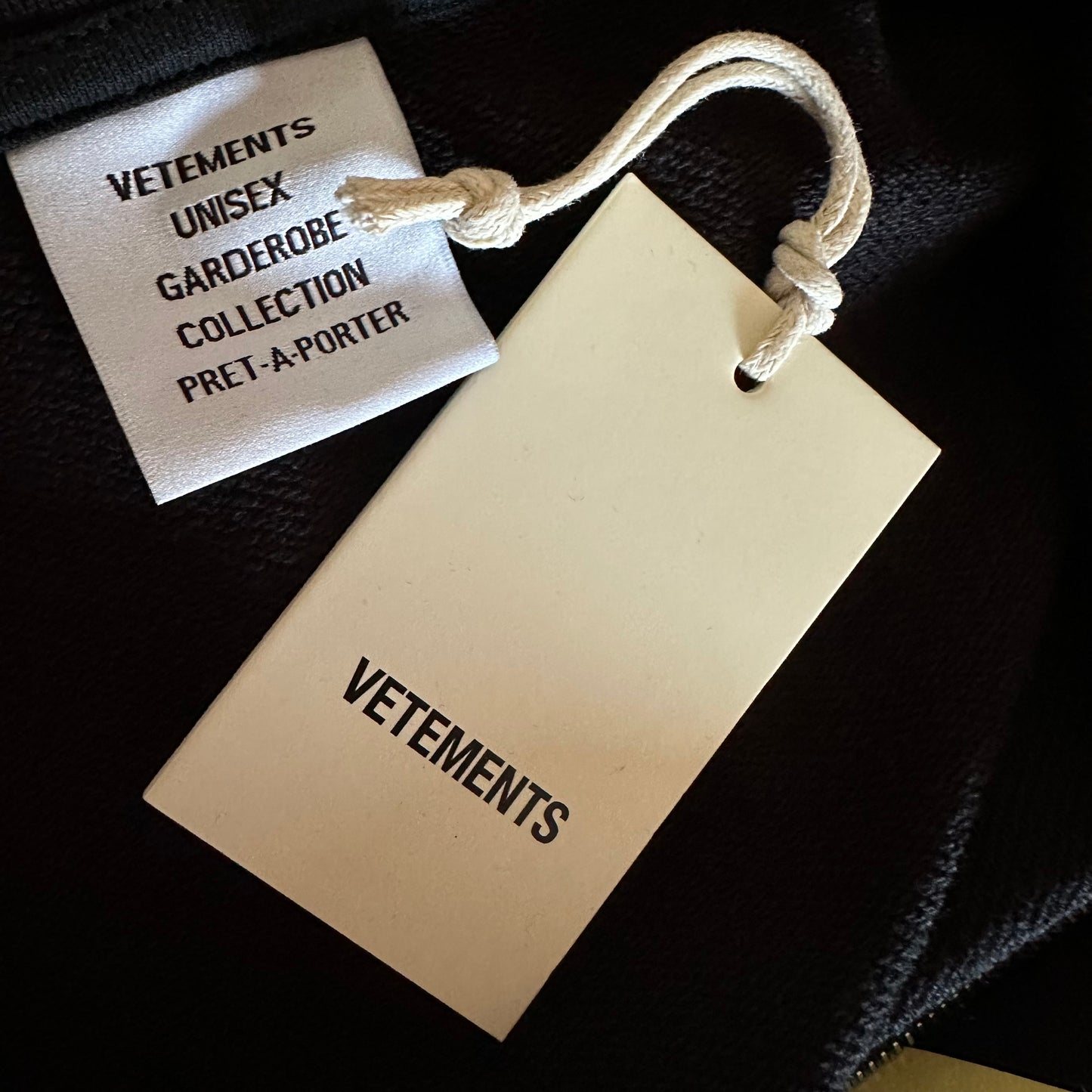 Vetements Sticker Logo Zip Up Hoodie