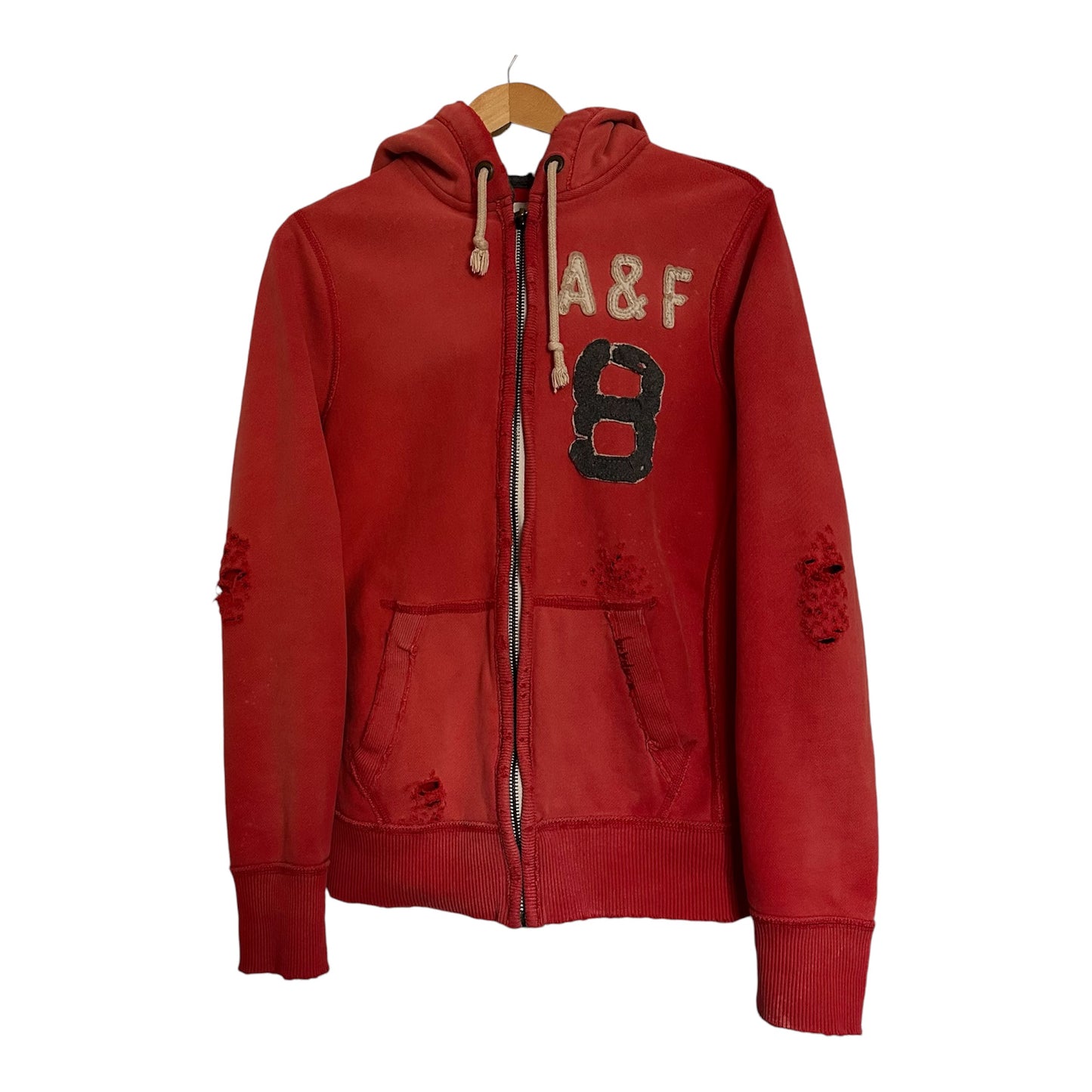 Abercrombie & Fitch Distressed Zip Up Hoodie