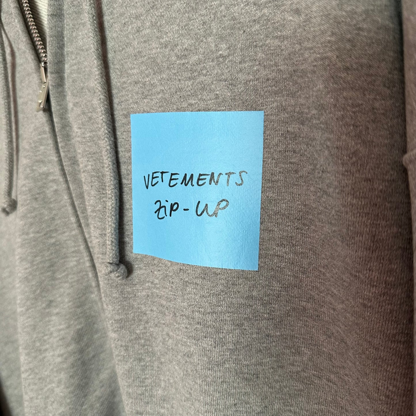 Vetements Sticker Note Zip Up Hoodie