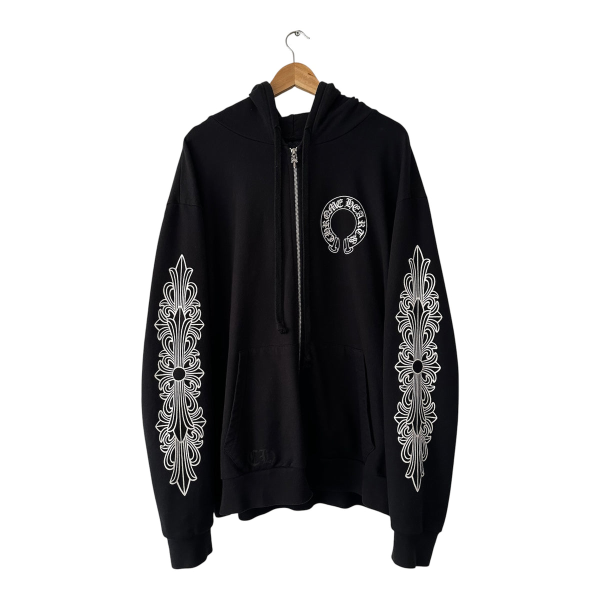 Chrome Hearts Floral Horseshoe Zip Up Hoodie