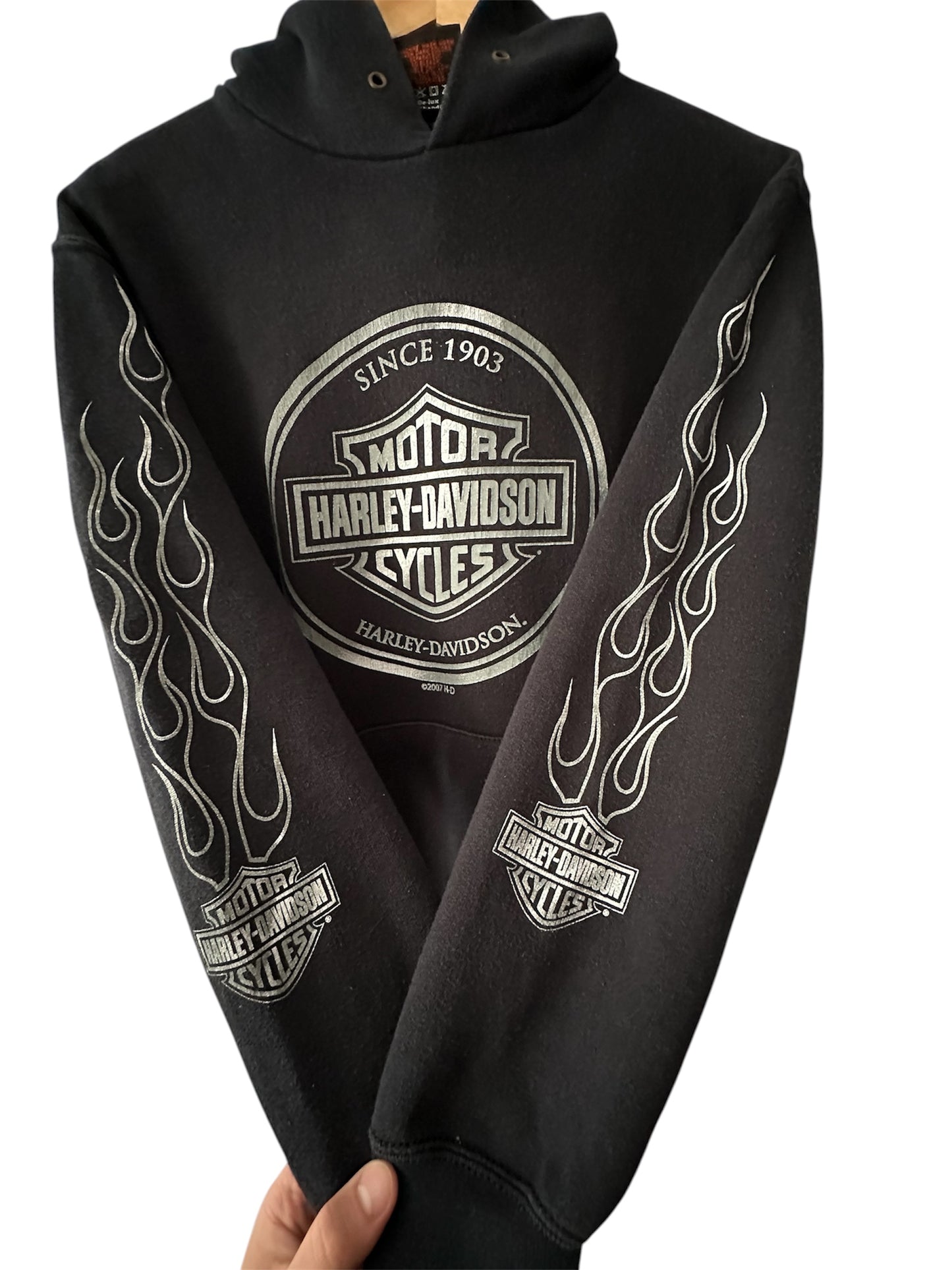 Vintage 00’ Harley Davidson Flame Logo Hoodie