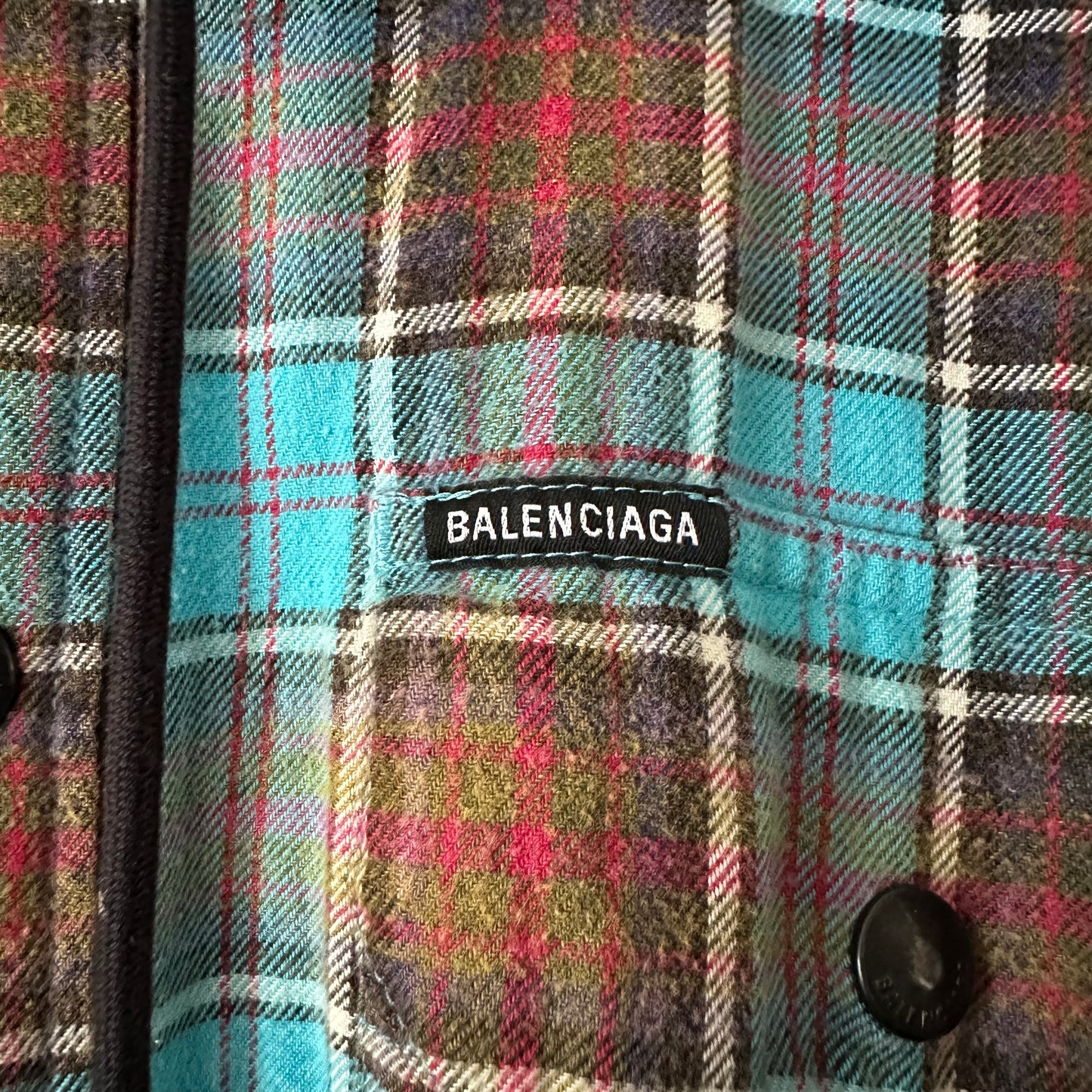 Balenciaga Bleached Plaid Flannel Hooded Shirt Jacket AW22 by Demna Gvasalia
