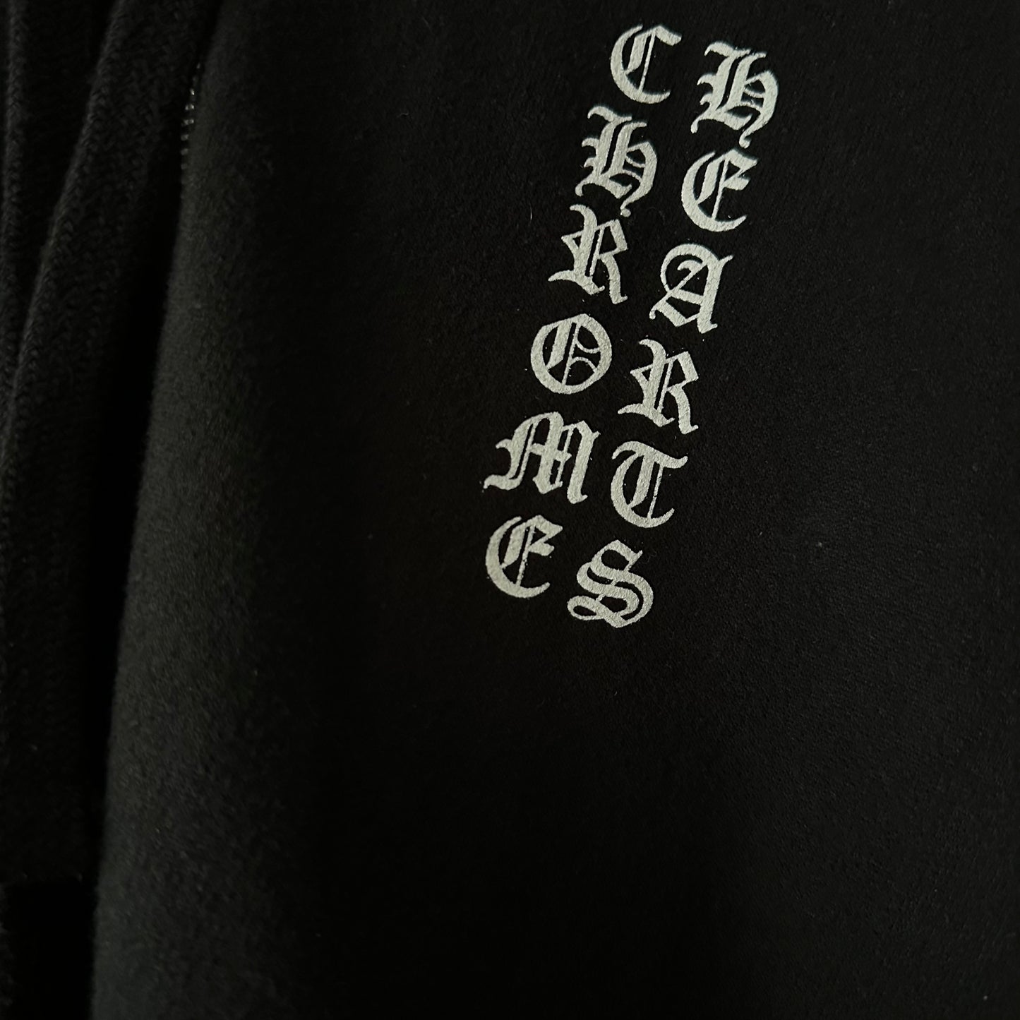 Chrome Hearts Vertical Logo Zip Up Hoodie