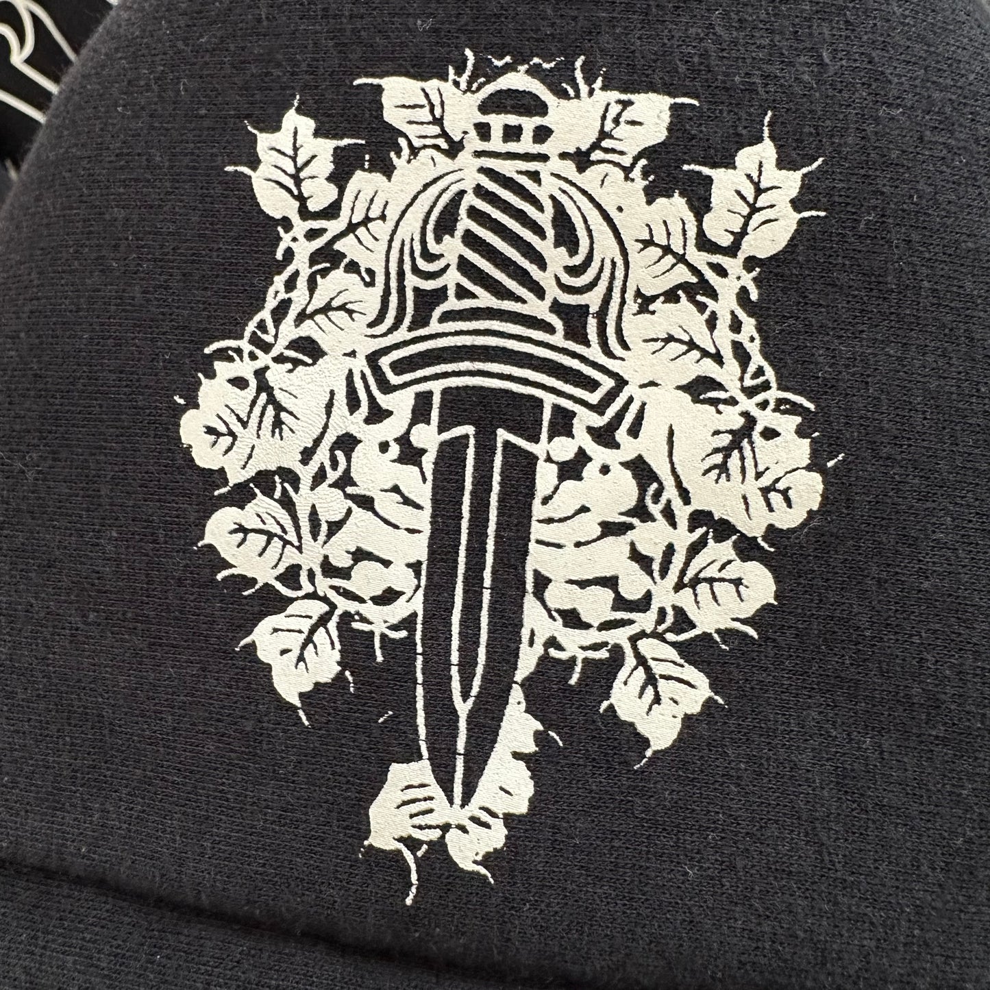 Vintage Chrome Hearts Thermal Horseshoe Floral Dagger Zip Up Hoodie