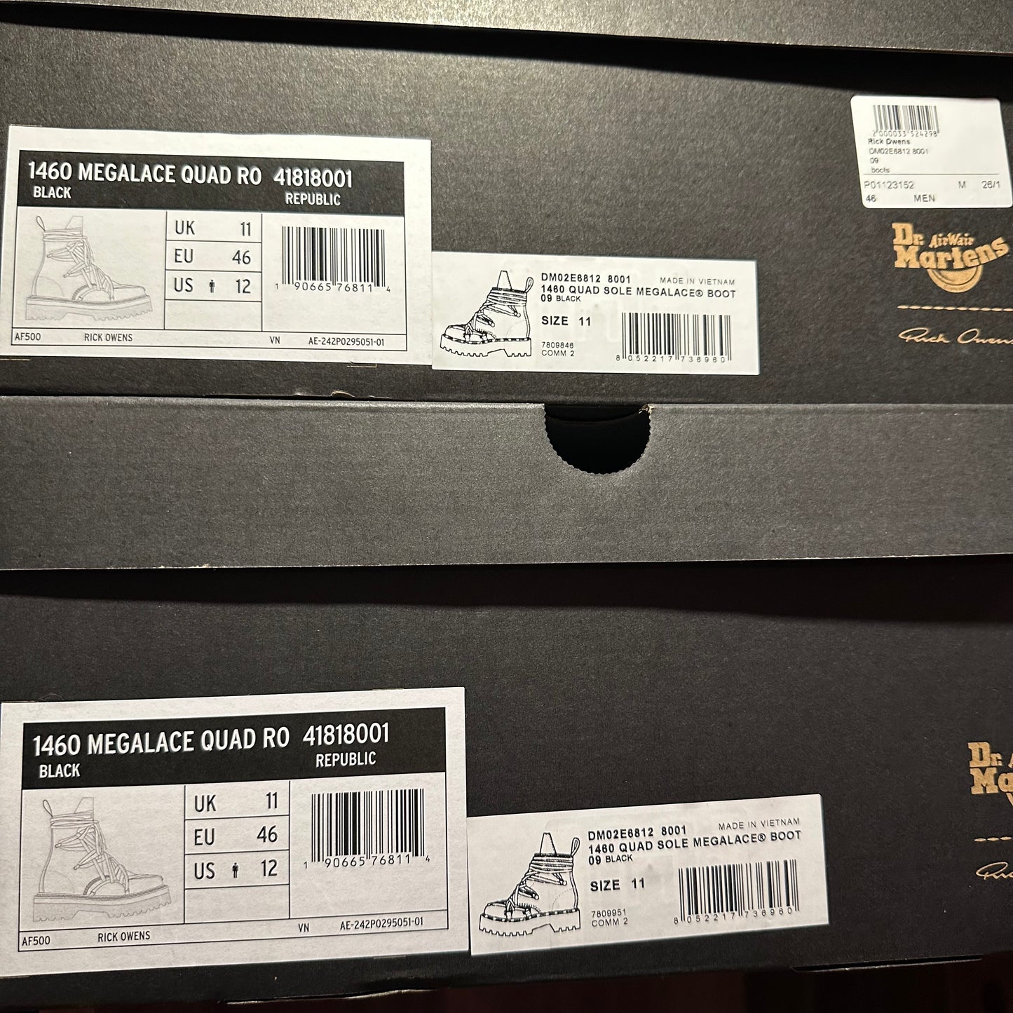 Rick Owens DRKSHDW Dr. Martens 1460 Quad Sole Mega Lace Boot