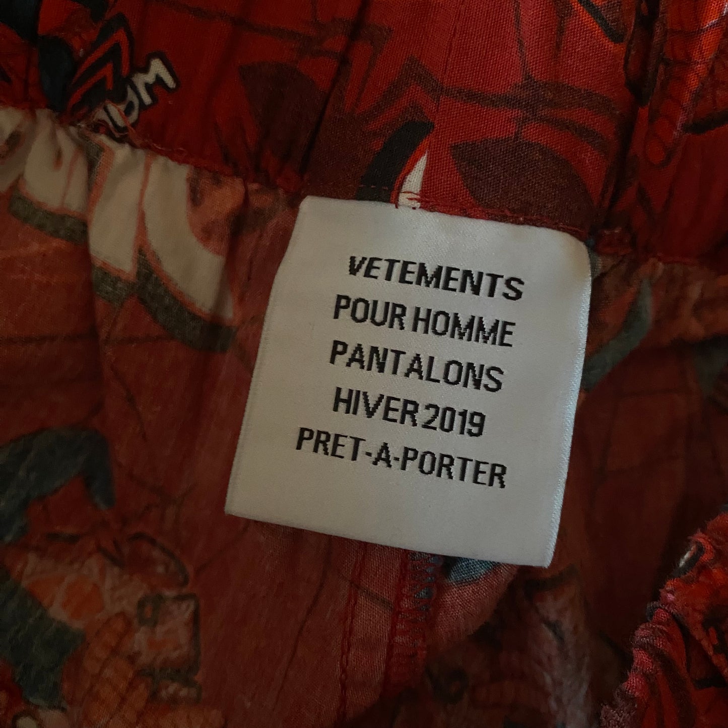 Vetements Spider Man Pants