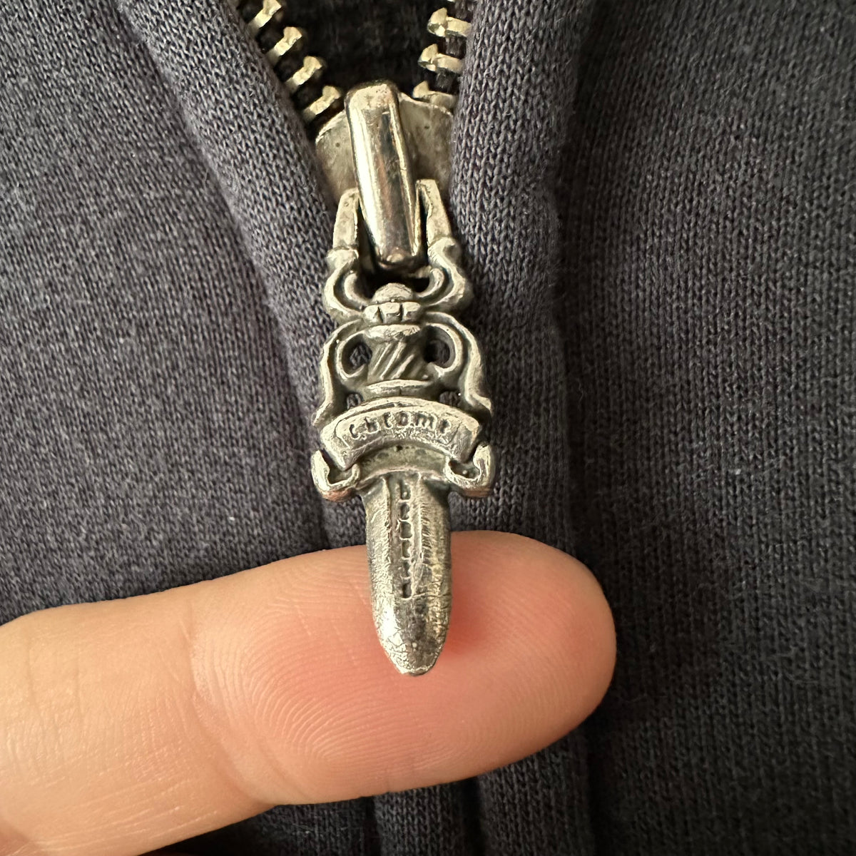 Vintage Chrome Hearts Thermal Horseshoe Fuck You Zip Up Hoodie